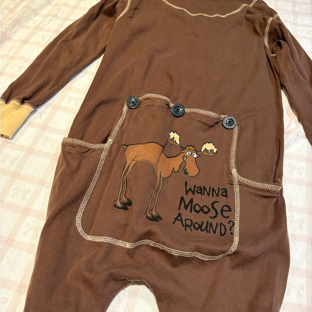 Lazy One Brown Moose Onesie